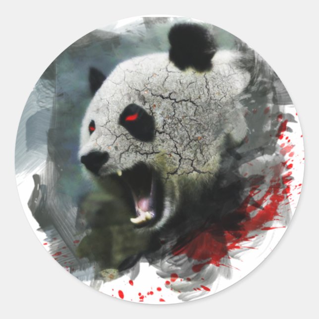Rond Sticker Panda en colère (Devant)