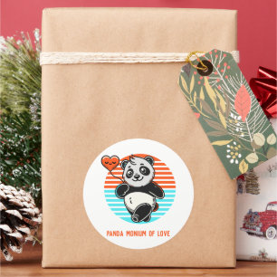 Rond Sticker Panda "Panda-monium of Love"