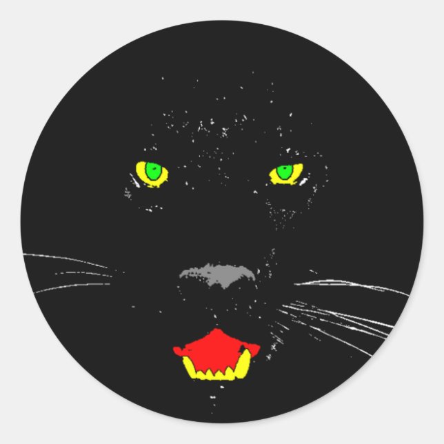 Rond Sticker Panther noir (Devant)