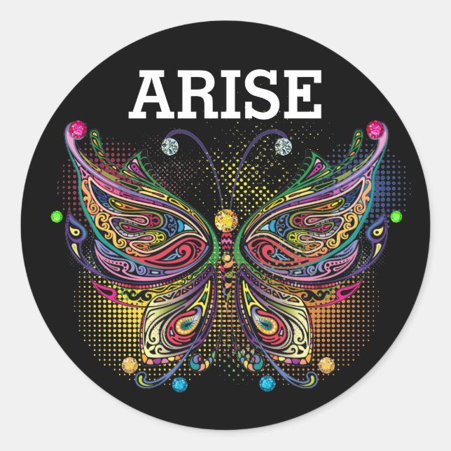 Rond Sticker papillon à bille (Devant)