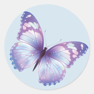 Rond Sticker papillon bleu