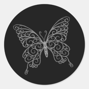 Rond Sticker papillon Filigree