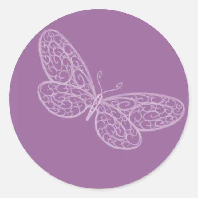 Rond Sticker papillon Filigree (Devant)