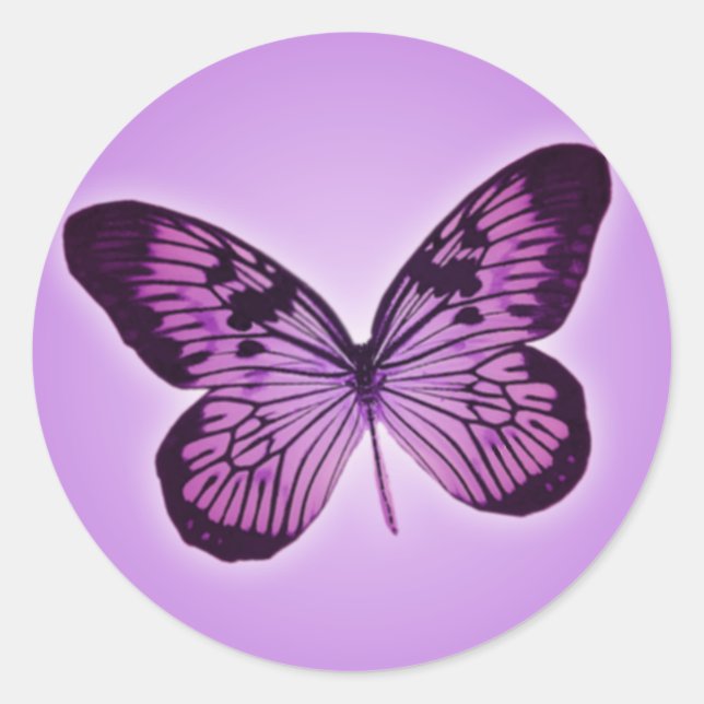 Rond Sticker papillon pourpre (Devant)