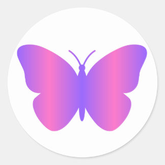 Rond Sticker papillon rose et violet