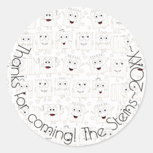 Rond Sticker Pâques Cercle "Matzah Peeps"