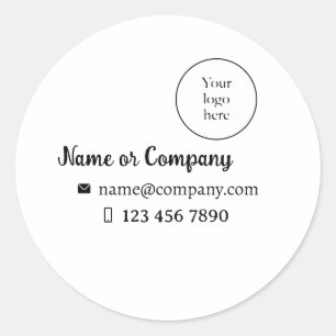 Rond Sticker para empresa, logo y datations