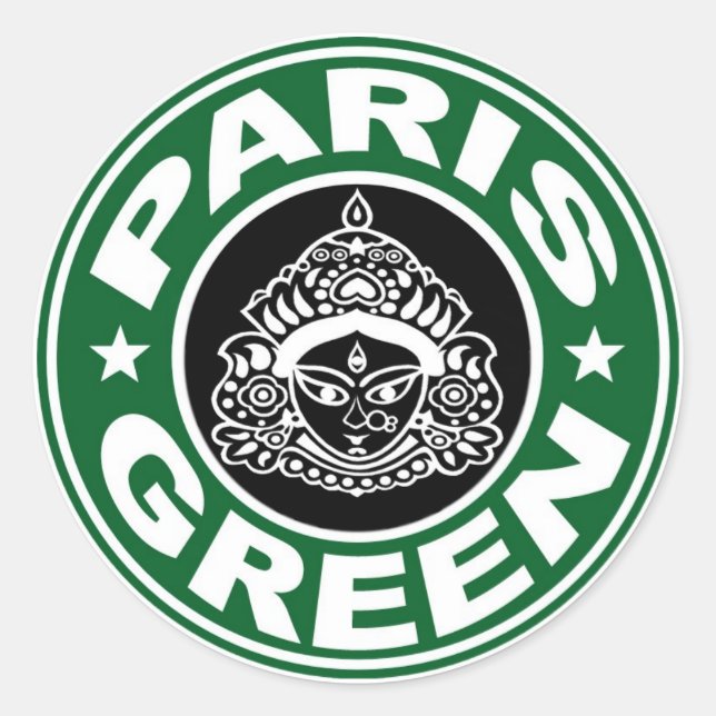 Rond Sticker Paris Vert Durga (Devant)