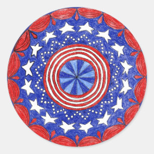 Rond Sticker Patriotic Round