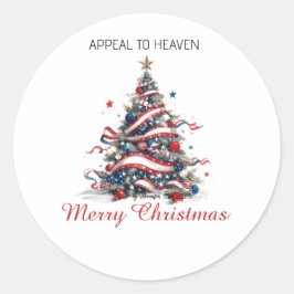 Rond STICKER Patriotic Xmas Tree ATH1