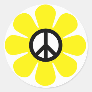 Rond Sticker Peace Daisy