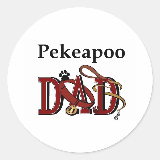 Rond Sticker Pekeapoo Papa (Devant)