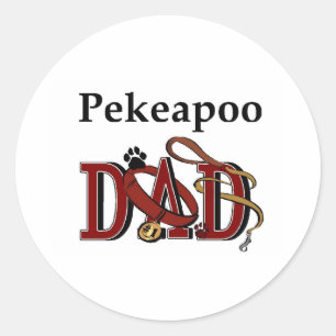 Rond Sticker Pekeapoo Papa