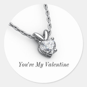 Rond Sticker Pendentif du coeur diamant