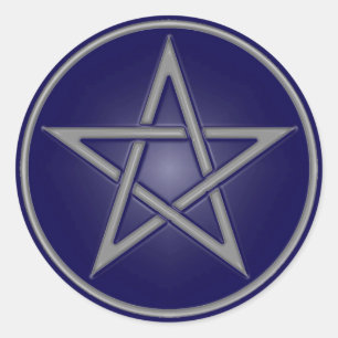Rond Sticker Pentacle Bleu