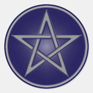 Rond Sticker Pentacle Bleu