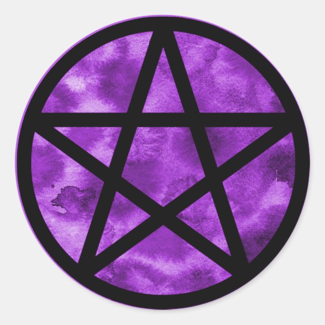 Rond Sticker Pentacle Violet (Devant)