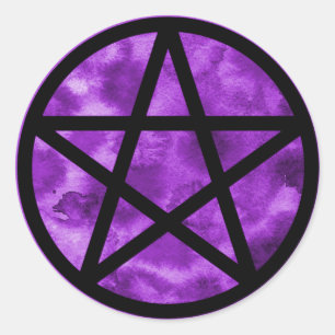 Rond Sticker Pentacle Violet