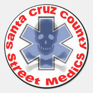 Rond Sticker - Père Noël Cruz County Street Medics