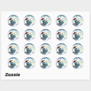 Rond Sticker père Noël Planet