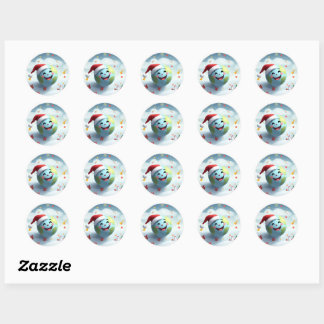 Rond Sticker père Noël Planet
