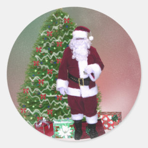 Rond Sticker père Noël Snow Globe