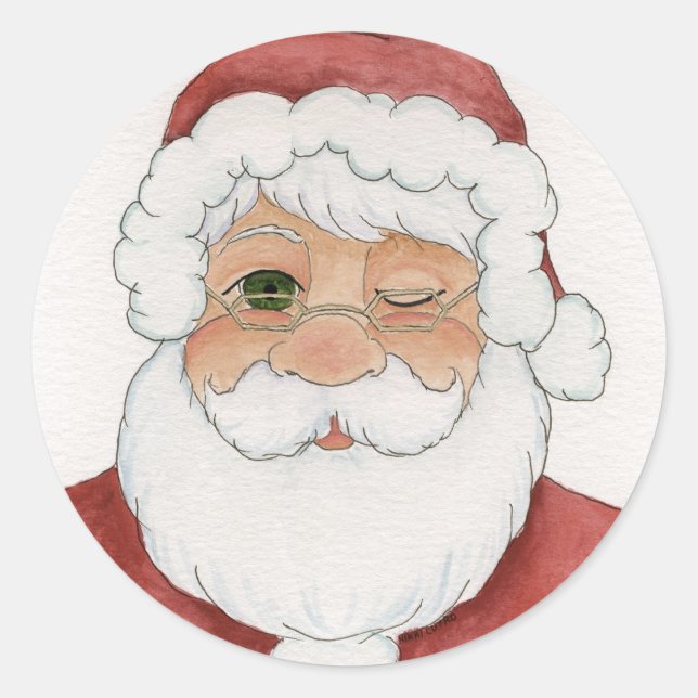 Rond Sticker Père Noël Winking (Devant)