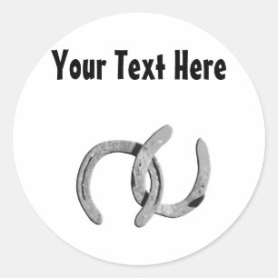 Rond Sticker personnalisable Chaussure à Cheval Argent