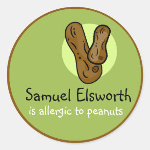 Rond Sticker personnalisable pour l'allergie aux arachi