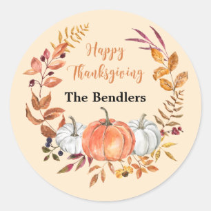 Rond Sticker personnalisé bon thanksgiving
