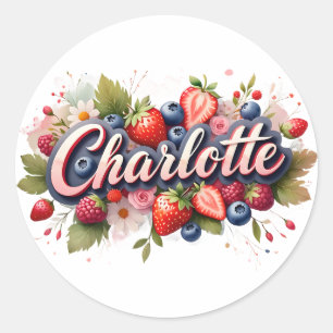 Rond Sticker personnalisé Charlotte Berry Design floral