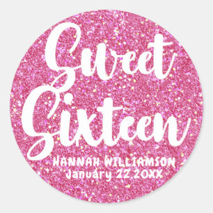 Rond Sticker personnalisé en Sweet sixteen de Parties s