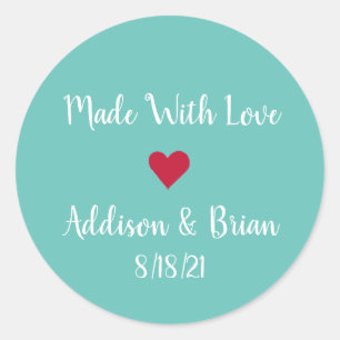 Rond Sticker Personnalisé Fait Avec Amour