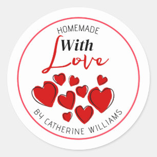 Rond Sticker Personnalisé Fait Avec Amour