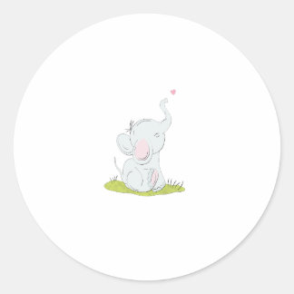 Rond Sticker petit éléphant mignon