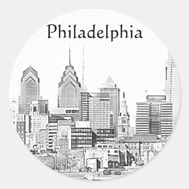 Rond Sticker Philadelphia Sketch (Devant)
