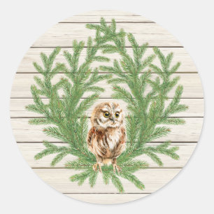 Rond Sticker photo en bois rustique
