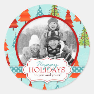 Rond Sticker photo Noël amusant 2