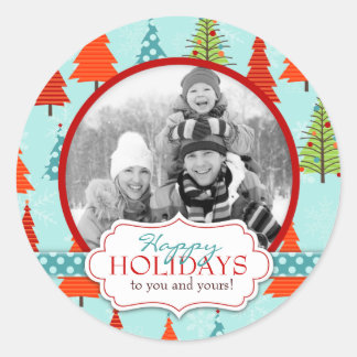 Rond Sticker photo Noël amusant 2