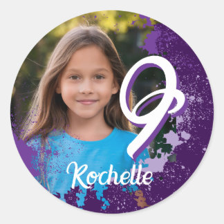 Rond Sticker photo pour peinture violette - 9e âge