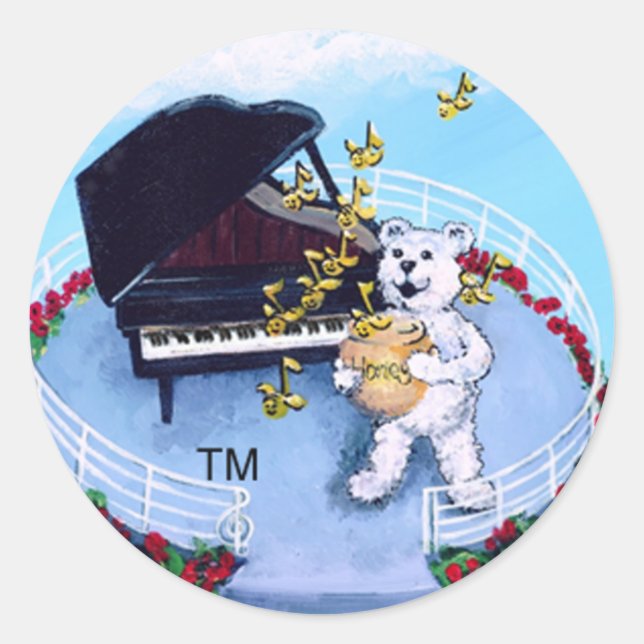 Rond Sticker Piano Bears (Devant)