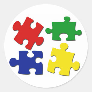 Rond Sticker Pièces de puzzle