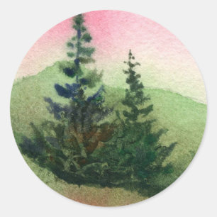 Rond Sticker Pine Tree