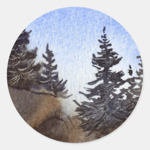 Rond Sticker Pine Tree