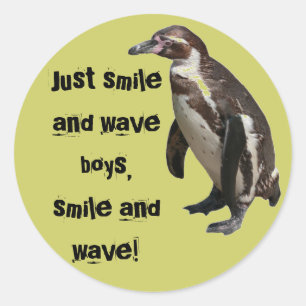 Rond Sticker pingouin 01
