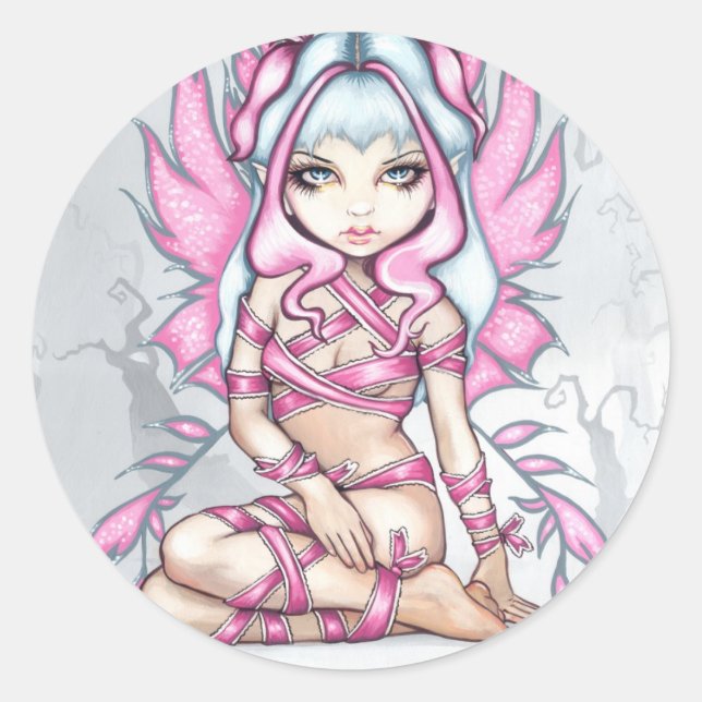 Rond Sticker "Pink Ribbon Fairy" (Devant)