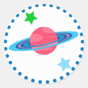 Rond Sticker planète et espace extra-atmosphérique