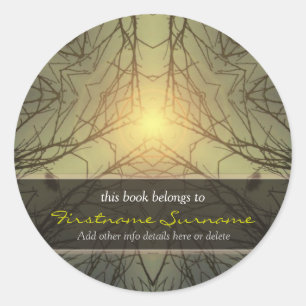 Rond Sticker plaque d'art Peace Light Forest