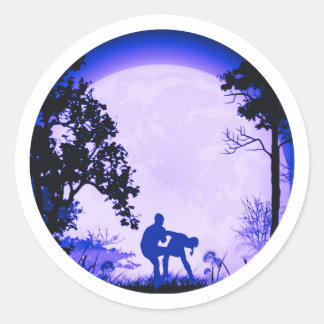 Rond Sticker Pleine lune Kagerman Maga Groin Kick Purpl