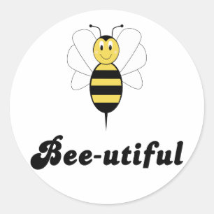 Rond Sticker pour abeille souriante